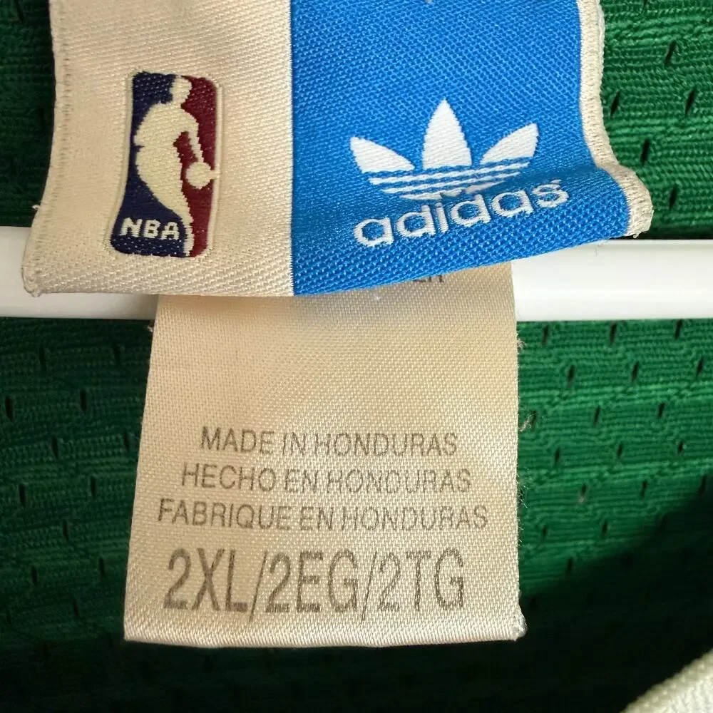 Larry Bird Adidas Hardwood Classic Swingman Jersey Mens 2XL Green Embroidered